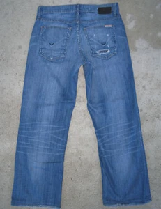 Hudson Men's Wilde Relaxed Straight Jeans Size 30 X 26 Blue Distressed + Stretch - Picture 1 of 11
