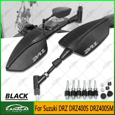 BLACK Motorcycle CNC Rearview Rear Mirrors For Suzuki DRZ DRZ400S DRZ400SM New Foto 1 de 4
