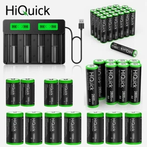 HiQuick 1100/2800/5000/10000 mAh Wiederaufladbar Batteries/4 Slot Akku Ladegerät - Bild 1 von 50