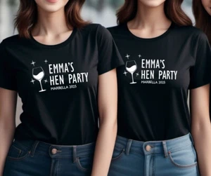 Individuelle Junggesellinnenabschied T-Shirts - Wein/Gin Glas Thema Mädchen Reise Tops - 967 - Bild 1 von 11