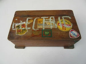 Handwerk Vintage charaktervolle kleine Holzwerkstatt Werkzeugkiste Displaystütze - Bild 1 von 7