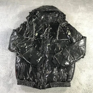 Milano Do Rouge Jacket Mens Medium Elliot Black Puffer Coat Hoodie Hood - Picture 1 of 15