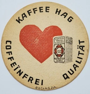 Vintage Cafe Hag Getränk Untersetzer Le Cafe Hag Mid Century Sans Cafeine Kaffee Werbung - Bild 1 von 4