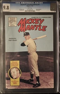 BASEBALL'S GREATEST HEROES #1 CGC 9.8 DEC 1991 WHITE Pages Magnum MICKEY MANTLE - Picture 1 of 3