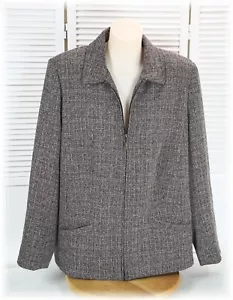 Women's Brown Tweed Zip Front Lined Millers Vintage Jacket Size 16 - Picture 1 of 12