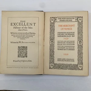 Vintage book- The New Hudson Shakespeare-The Merchant Of Venice 1906. - Picture 1 of 8