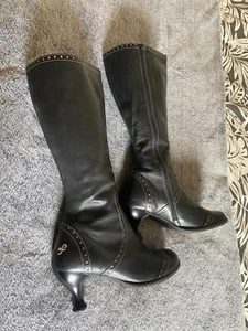 John Fluevog - Black Women's Boots "Old Friends are Good Friends" - Size 8 - Picture 1 of 11
