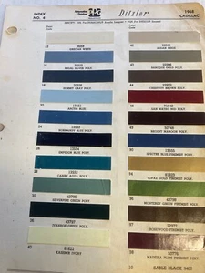 1968 CADILLAC AUTOMOTIVE P.P.G., DITZLER Exterior Paint Color Chip ORIGINAL - Picture 1 of 1