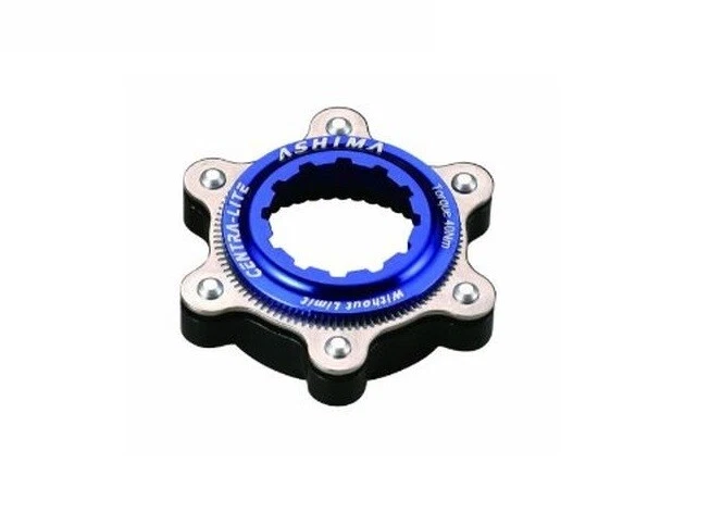 Ashima AC02 Adapter Centerlock auf IS 6-Loch für Schnellspannernaben, blau, OVP - Bild 1 von 1