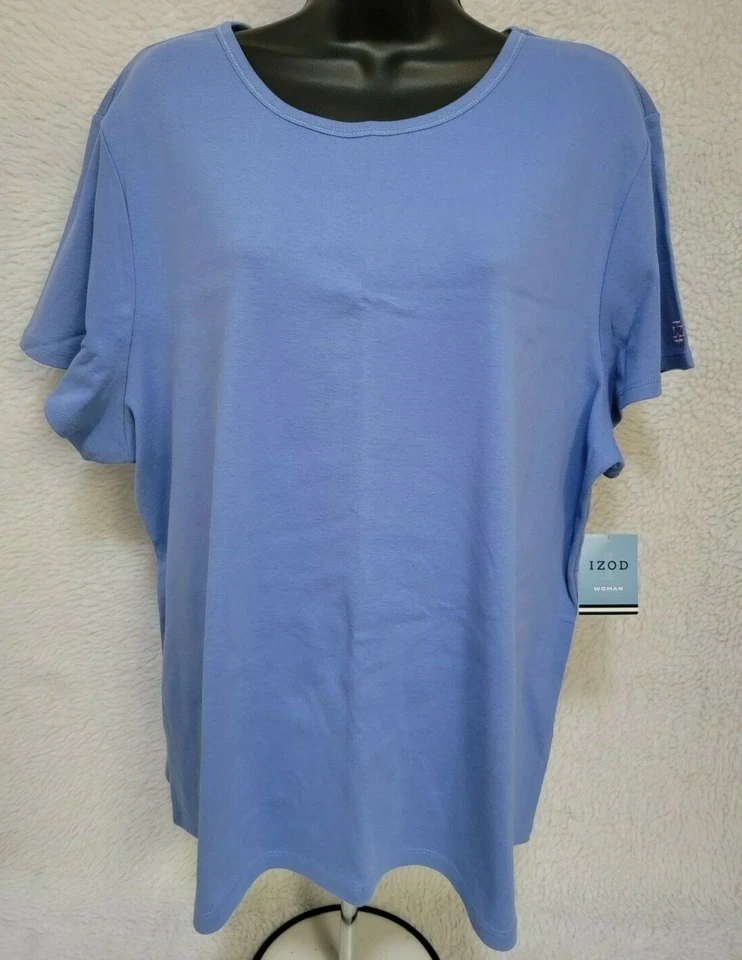 Izod Womens Shirt Top Blouse Size 2X Capri Blue NEW - Image 1 of 4
