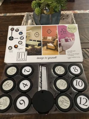 DIY Clock Black Design It Yourself Personalize Each Hour Unique NEW - Image 1 of 4