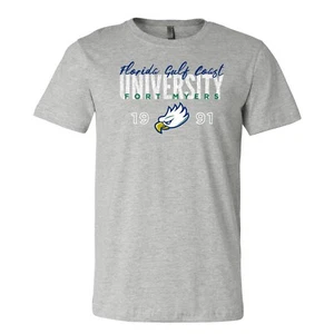 FGCU Eagles Dist Block Script Logo T-Shirt - Athletic Heather - Picture 1 of 6
