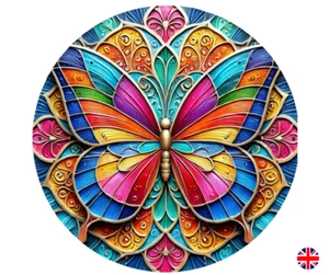 "THE JOY OF SUMMER' VIBRANT, ORNATE & VERY COLOURFUL METAL BUTTERFLY GARDEN SIGN - Picture 1 of 9