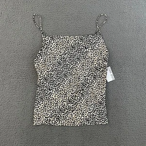 Nine West Top Womens Medium Animal Print Tank Sleeveless Strap Casual Mom - Picture 1 of 7