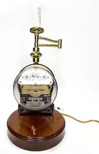 Vintage Sangamo Electric Company Zählerlampe mit Holzsockel Made in U.S.A. - Bild 1 von 13