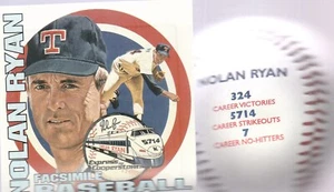 BOLA DE ESTADÍSTICAS DE CARRERA NOLAN RYAN TEXAS RANGERS COLECCIÓN COOPERSTOWN - Imagen 1 de 2