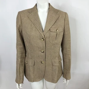 Lauren Ralph Lauren Gr. 10 100% Leinen Blazer mit Knöpfen Kragen Webjacke - Bild 1 von 17