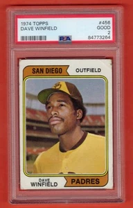 1974 Topps #456 Dave Winfield PSA 2 G Good RC Rookie San Diego Padres #34121 - Bild 1 von 2