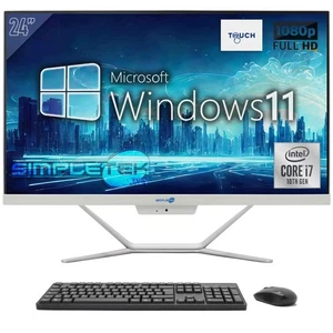 Aio All In One Touch Screen I7 10th Gen 24" Full Hd Windows 11 Pro 8Gb 240Gb Pc - Picture 1 of 10
