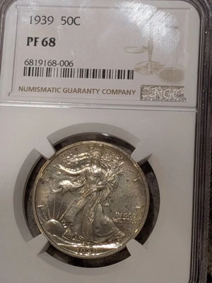 1939 Proof Walking Liberty Half Dollar 50C Coin. NGC PR68 (PF68) - Code (666 - Image 1 of 4