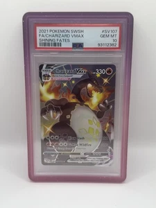 PSA 10 GEM MINT 2021 Charizard Vmax #SV107 Shining Fates Full Art Card W/ Guard - Picture 1 of 1