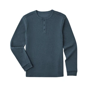 NUEVO CON ETIQUETAS Manga Larga Térmica Henley Escote 3 Botones Gofre Texturizado Miembro Mk XXL - Imagen 1 de 7