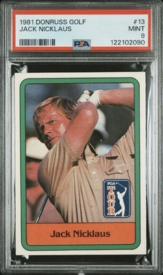 JACK NICKLAUS Rookie RC PSA 9 Mint 1981 Donruss Golf #13 - Image 1 of 2