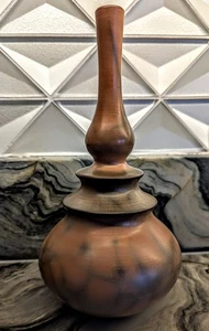 Jo Firth Rauch gebrannte Studiokeramik Vase signiert 8" handbrüniert Satin Raku... - Bild 1 von 17