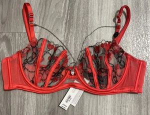 Ann Summers - LOCKET HEART- Non Pad Balcony Bra 34B -New Tags RRP £38 - Picture 1 of 9