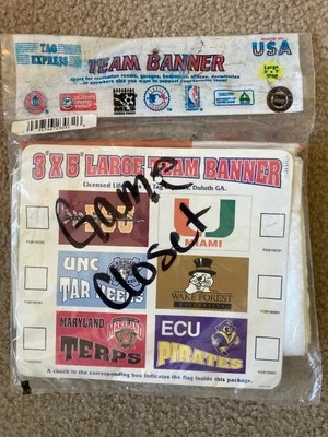 迈阿密大学队横幅/旗帜 3' x 5' 标签 Express 复古 1996 全新未拆封 — 第 1/3 张图片