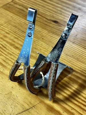 NOS Christophe Special Toe Clips Large with Leather  - Image 1 of 4