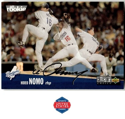 Collector's Choice #180 1996 Hideo Nomo firma plateada Foto 1 de 2