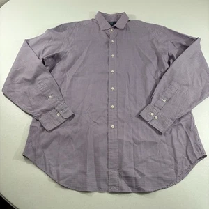 Polo Ralph Lauren Estate Classic Fit Button Dress Shirt Purple Gingham 17 / XL - Picture 1 of 8