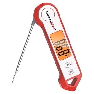 Wasserdichtes Fleischthermometer mit Magnet LED Anzeige Edelstahl zum Grillen - Bild 1 von 12