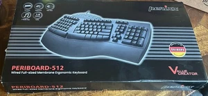 Periboard-512 Wired Fill-Size Membrane Ergonomic Keyboard NEW - Picture 1 of 2