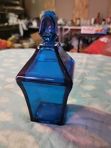 VTG Viking Glass #6811 Epic Domed Candy Jar Cigarette Holder Bluenique MCM 7.25  - Imagen 1 de 10