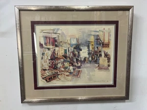Spencer W. Tart Aquarell Druck handsigniert nummeriert - Teppich Souk gerahmt - Bild 1 von 4