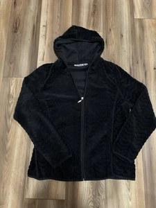 Jason Maxwell Women’s Sz XL Fleece Jacket Coat Black - Picture 1 of 4
