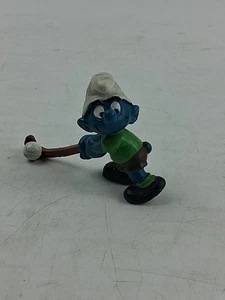 Schlümpfe Vintage Golf Golfer Schlumpf grün Shirt PVC Figur Spielfigur Peyo - Bild 1 von 3