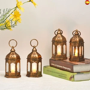 Linternas decorativas, 4 piezas, linternas de decoración con velas LED,  - Imagen 1 de 7