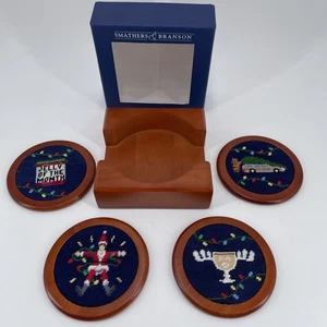Smathers & Branson Nadelspitze Griswold Weihnachten Urlaub Untersetzer 4 Holz Set - Bild 1 von 10