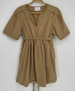 Mini abito casual donna 3.1 Phillip Lim 8 misto cotone kaki manica corta - Foto 1 di 9