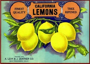 San Francisco California Lemon Citrus Fruit Crate Label Art Print - Picture 1 of 1