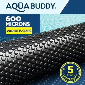 Aqua Buddy Pool Cover 600 Micron Heat Swimming Pools Solar Blanket Blue Black - Picture 1 of 57