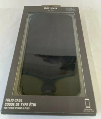 Jack Spade Fulton BLACK Folio Case for iPhone 6 PLUS 6s PLUS Card Wallet - Image 1 of 4