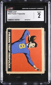 1949 Leaf #43 Frank Tripucka Philadelphia Eagles - Carta Esordiente - CGC 2 Buono - Foto 1 di 2