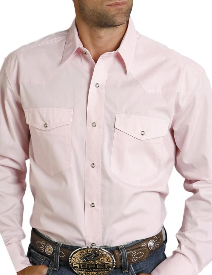 Roper Western Shirt Mens Long Sleeve Snap Pink 03-001-0265-1066 PI - Изображение 1 из 1