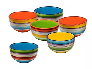 Porzellan Müslischale Ø 13cm bunt - 6er Set - Müslischüssel Obst Schale Schüssel - Bild 1 von 1