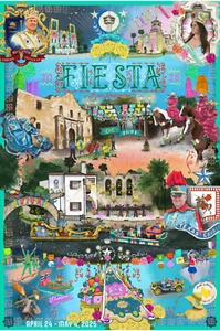 SAN ANTONIO FIESTA 2025 POSTER 24 X 36 Inches Looks beautiful - Picture 1 of 2
