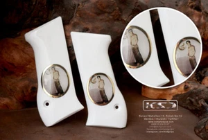 KSD Brand Jericho 941 F / FS Compatible White Acrylic Customizable Grips - Picture 1 of 1